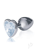 The 9's Silver Starter Bejeweled Heart Butt Plug Diamond with a gleaming heart-shaped gem base.