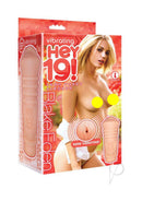 Hey 19 Vibrating Pussy Stroker Blake Eden packaging featuring a realistic masturbator design.