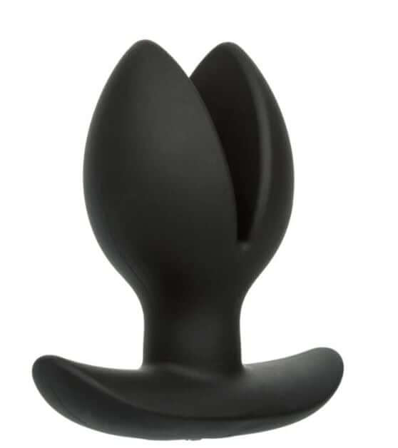 Expandable silicone inflatable butt plug with dual-pronged tip, designed for customizable fullness in anal play.