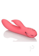 California Dreaming San Francisco Sweetheart Rabbit Vibrator in pink silicone featuring dual stimulation design.