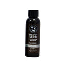 Earthly Body Massage Oil Unscented 2 Oz bottle of hemp seed massage and body oil in a sleek design.