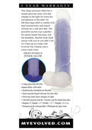 Evolved Luminous 8 Inch Glow In The Dark Dildo Purple with suction cup and deep purple inner glow.