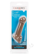 Ultimate Extender Penis Sleeve 6.25 Inch Chocolate packaging showcasing product details and features.