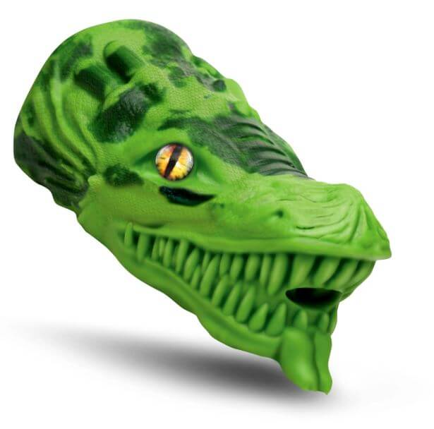 Creature Cocks Dragon Tamer Silicone Stroker Green featuring a fierce dragon head design.