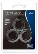 Performance VS2 Premium Silicone Cock Rings Small Black