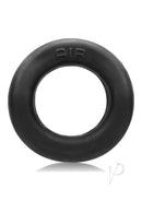 Oxballs Air Silicone Sport Cock Ring Black in a sleek circular design, made for comfort and enhanced performance.