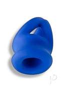 Oxballs Tri-Squeeze 3-Ring Ball Stretching Sling Blue close-up view showcasing its design and color.