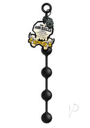 Boneyard Silicone Ass Ballz Anal Beads Medium Black with four insertion balls and flexible silicone handle.