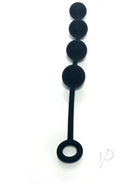 Boneyard Silicone Ass Ballz Anal Beads Medium Black with four flexible beads and ring handle for easy control.