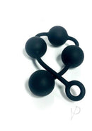 Boneyard Silicone Ass Ballz Anal Beads Large Black for a satisfying backdoor experience with four 2-inch balls.