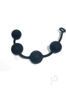 Boneyard Silicone Ass Ballz Anal Beads Large Black on a white background featuring four black silicone balls.