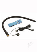 Zeus Electrosex Amplifier Cock and Ball Strap eStim Black set with silicone sound and wiring.