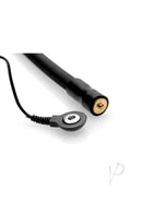 Zeus Electrosex Amplifier Cock and Ball Strap eStim Black accessory featuring a connector and wire detail.