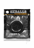 Oxballs OXR-1 Jelly Cock Ring Black in packaging, showcasing its sleek design and stretchy material.