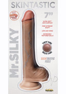 Skintastic So Vein 7 Inch Realistic Dildo with Balls Vanilla, ultra soft skin surface and textured details for lifelike sensation.