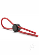 Stay Hard Silicone Loop Cock Ring Adjustable Cock Tie Red, featuring a smooth silicone material and adjustable lasso design.