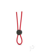 Stay Hard Silicone Loop Cock Ring Adjustable Cock Tie Red with a lasso-style locking slide for customized fit.