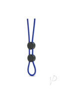 Stay Hard Silicone Double Loop Adjustable Cock Ring Blue features a lasso design for comfort and adjustability.