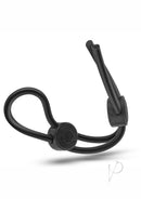 Stay Hard Silicone Double Loop Adjustable Cock Ring Black displayed on a white background.