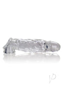 Oxballs Butch Cock Sheath Penis Extender Clear showcasing a rugged, veined design for enhanced girth and length.