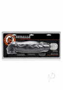 Oxballs Butch Cock Sheath Penis Extender Silver packaging showcasing its design and features.