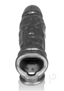 Oxballs Butch Cock Sheath Penis Extender Silver designed for enhanced girth and length with a realistic texture.