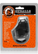 Oxballs Ball Sling with Ball Splitter Strap Black packaging display featuring flexible design.