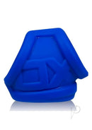 Oxballs Oxsling Silicone Blend Power Sling Cock Ring Clear in blue silicone material.