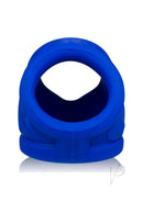 Oxballs Oxsling Silicone Blend Power Sling Cock Ring Clear in blue silicone, designed for comfort and enhanced sensation.
