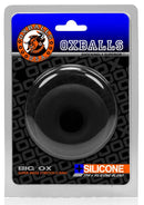 Oxballs Big Ox Super Mega Stretch Silicone Cock Ring Black packaging with branding and product details.