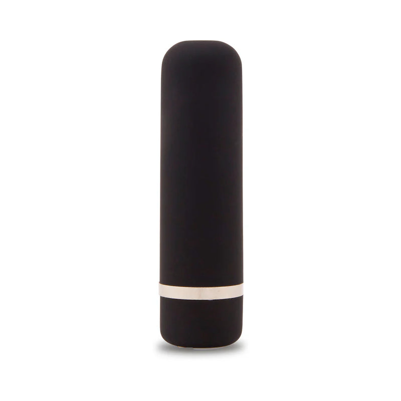 Sensuelle Joie Powerful Bullet Vibrator Petite Size Black on white background, showcasing its sleek design.