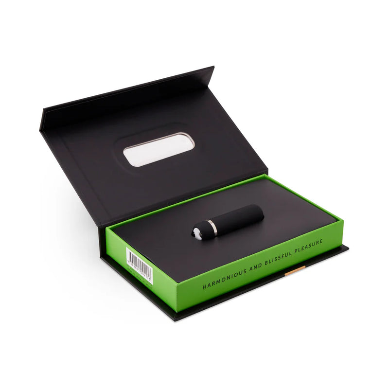 Sensuelle Joie Powerful Bullet Vibrator Petite Size Black in its elegant packaging for discreet pleasure.