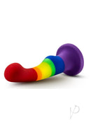Avant Pride P1 Freedom Silicone Dildo 6 Inch Multicolor in vibrant rainbow colors for versatile stimulation.