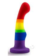 Avant Pride P1 Freedom Silicone Dildo 6 Inch Multicolor with vibrant rainbow colors for self-expression and pleasure.