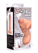 Loadz Dual Density Squirting Dildo 10 Inch Vanilla packaging showcasing realistic design and squirting feature.