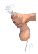Loadz Dual Density Squirting Dildo 10 Inch Vanilla being squeezed with squirting effect.