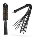 Temptasia Ardor Silicone Flogger Black showcasing sleek design and soft multi-tail strands for tantalizing sensation play.