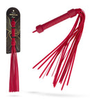 Temptasia Ardor Silicone Flogger Red with silky strands for luxurious sensation play.