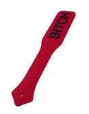Temptasia Ardor Silicone Paddle Red with bold 'BITCH' inscription for versatile sensation play.