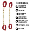 Temptasia Ardor Silicone Wrist & Ankle Restraints Red featuring adjustable straps, durable leash, and 100% body-safe silicone.