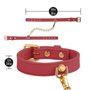 Temptasia Ardor Silicone Wrist & Ankle Restraints Red featuring luxury gold accents and adjustable sizing.