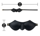 Temptasia Ardor Silicone Blindfold Black with measurements of 27.5 in length and 2.95 in height.