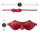 Temptasia Ardor Silicone Blindfold Red featuring a sleek design with precise measurements for sensory play.