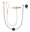 Temptasia Ardor Collar and Leash Pink featuring adjustable collar, chain leash, and dimensions for optimal roleplay.