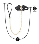 Temptasia Ardor Collar and Leash with Bow Black featuring adjustable collar and matching leash dimensions.
