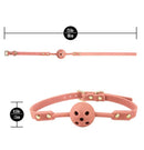 Temptasia Ardor Ball Gag Pink with adjustable straps, measuring 23.6in by 0.59in, crafted from body-safe silicone.