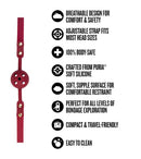 Temptasia Ardor Ball Gag Red features adjustable fit, breathable silicone for comfort, and easy cleaning, ideal for bondage play.