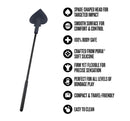 Temptasia Ardor Silicone Spade Crop Black features a spade-shaped head for precision and impact during sensation play.
