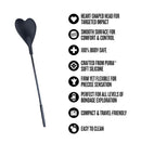 Temptasia Ardor Silicone Heart Crop Black features heart-shaped head, body-safe silicone, and perfect for bondage exploration.