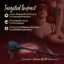 Temptasia Ardor Silicone Heart Crop Black highlighting heart-shaped end for precise impact in BDSM exploration.